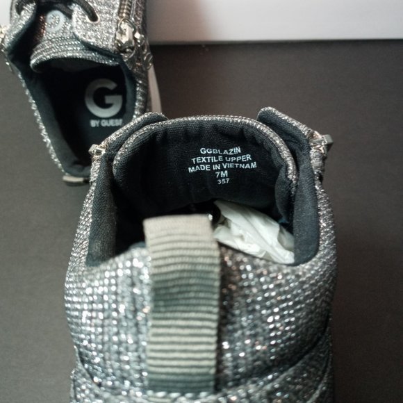 Guess Shoes Silver Fabric with Glitter GG Blazin 7 - Picture 3 of 5
